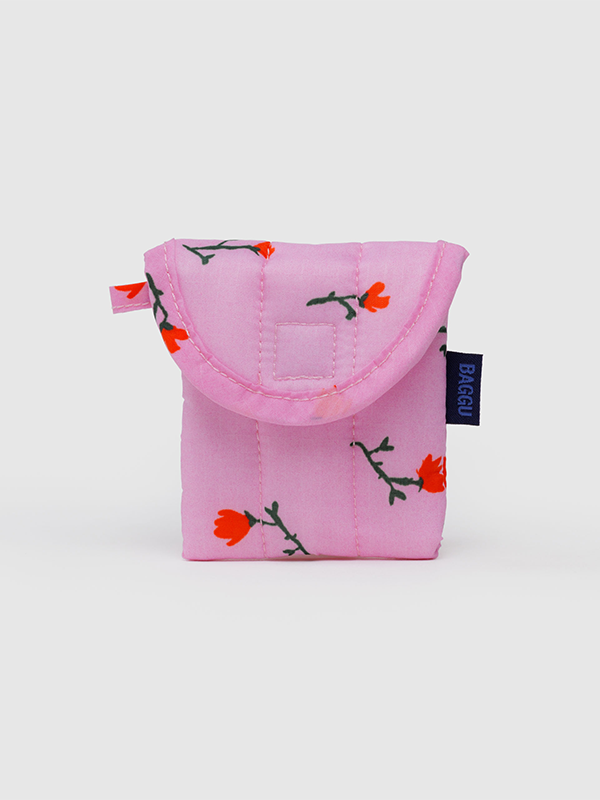 Puffy Earbuds Case: Painted Wildflower
