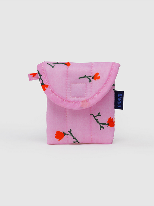 Puffy Earbuds Case: Painted Wildflower