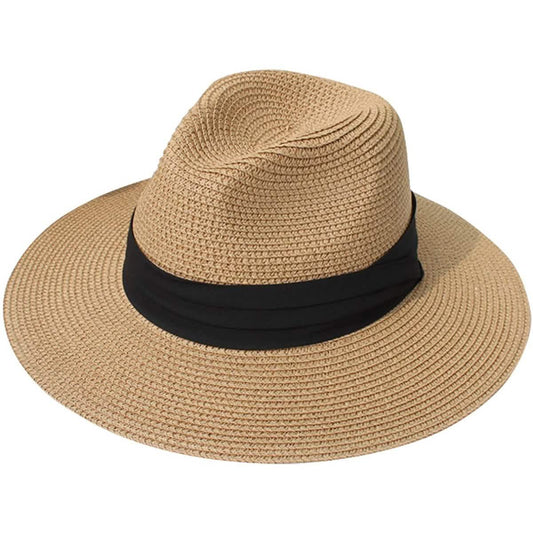 Women Wide Brim Straw Panama Roll up Hat