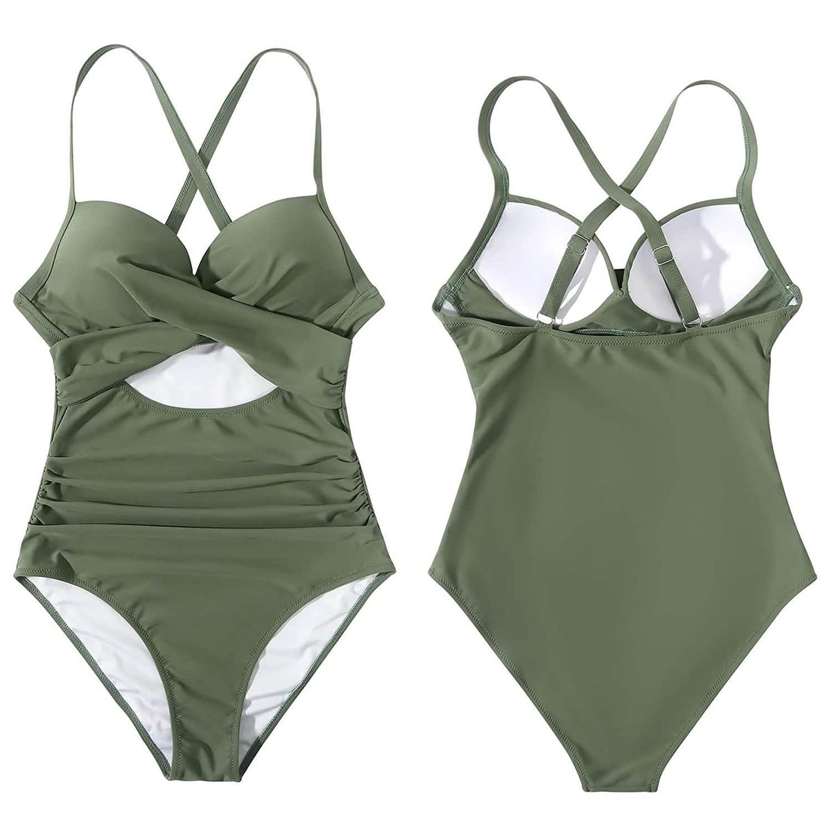 Women's One Piece High Waist Swimwear Tummy Control Cutout