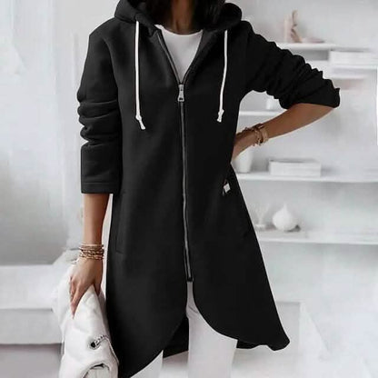 Women's Zip Hoodie Sweatshirt Pullover Sherpa Fleece Pocket Zip Up