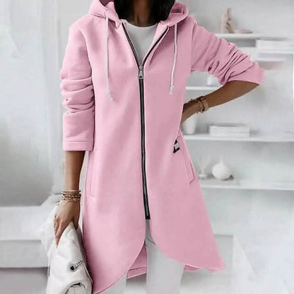 Women's Zip Hoodie Sweatshirt Pullover Sherpa Fleece Pocket Zip Up