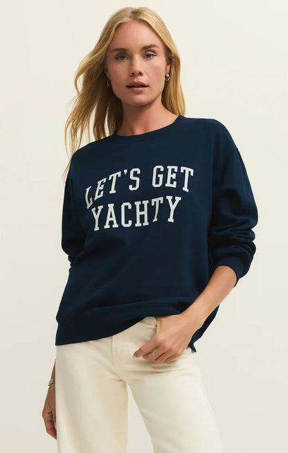 Yachty Boyfriend Sweatshirt- Eclipse