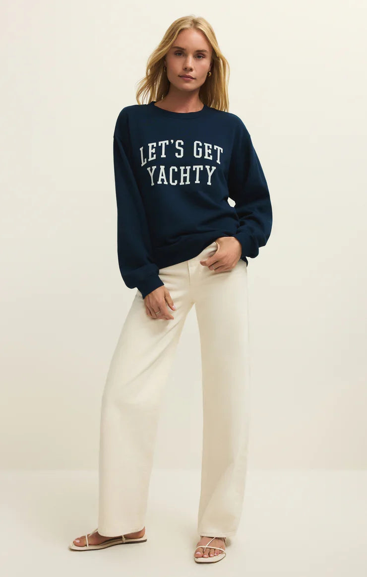 Yachty Boyfriend Sweatshirt- Eclipse