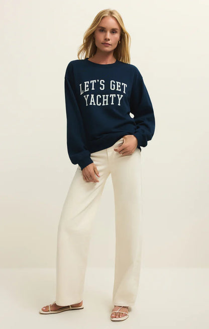 Yachty Boyfriend Sweatshirt- Eclipse