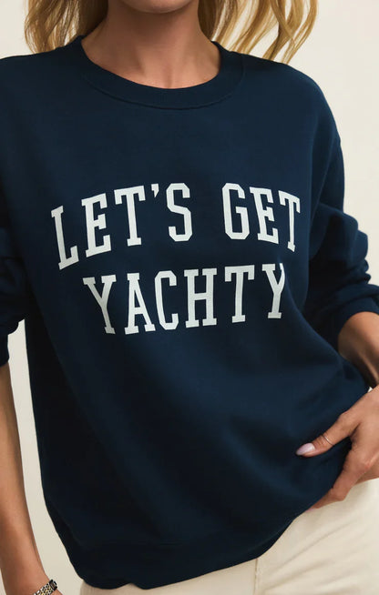 Yachty Boyfriend Sweatshirt- Eclipse