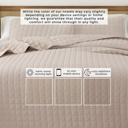 Box-Stitched Seersucker Quilt Set - Seersucker Collection