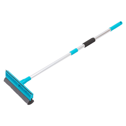 2-in-1 Window Squeegee with Aluminium Rod Handle – Glass Cleaning Wiper