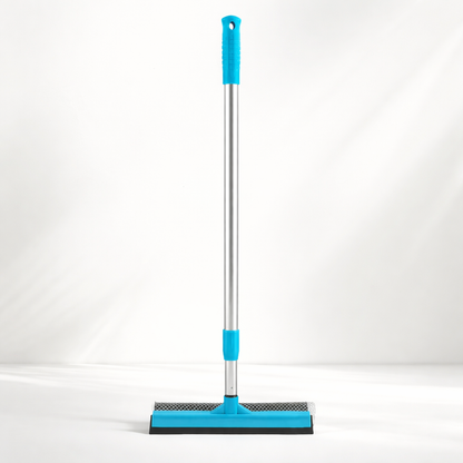 2-in-1 Window Squeegee with Aluminium Rod Handle – Glass Cleaning Wiper